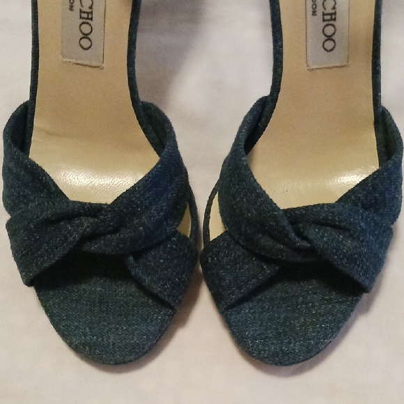 Authentic Jimmy Choo Dark Blue Ankle Strap Heels - Picture 2 of 7
